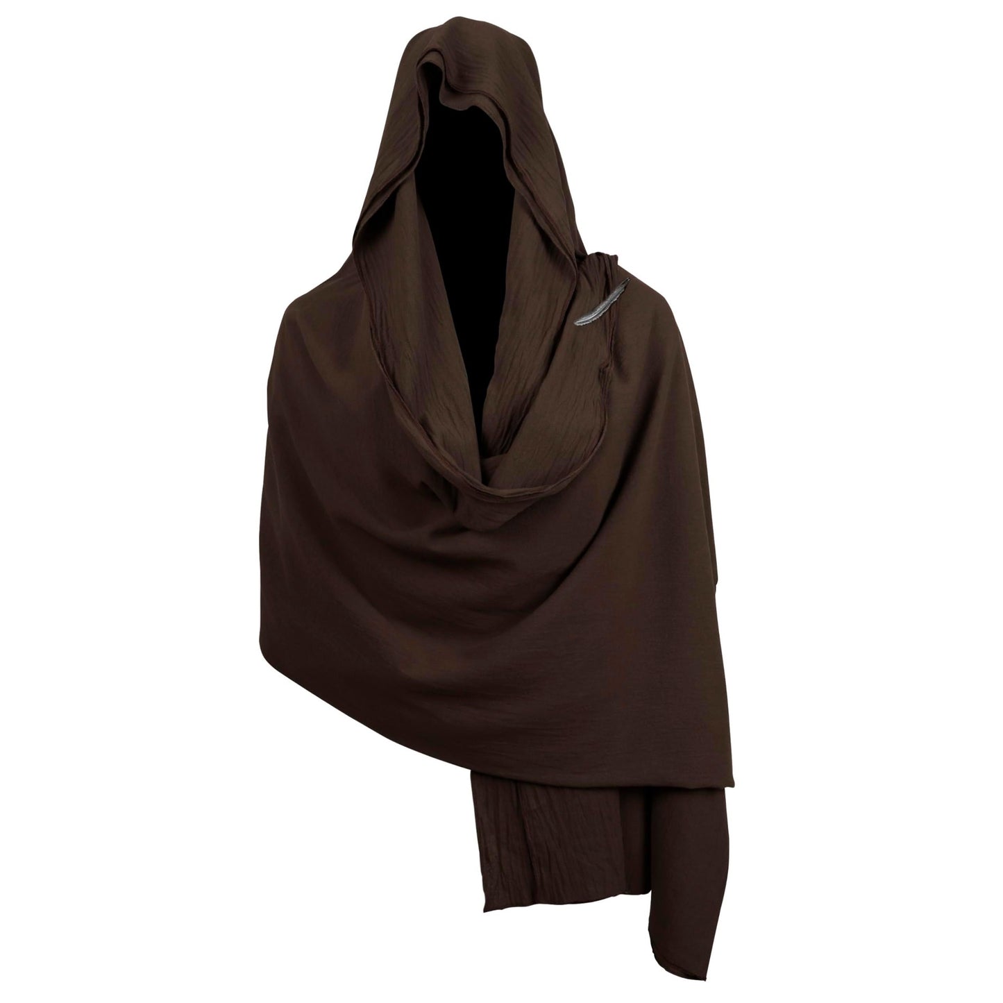 HOMELEX Medieval Black Padme Cape Shawl Post Apocalyptic Cloak Black Hooded Cowl