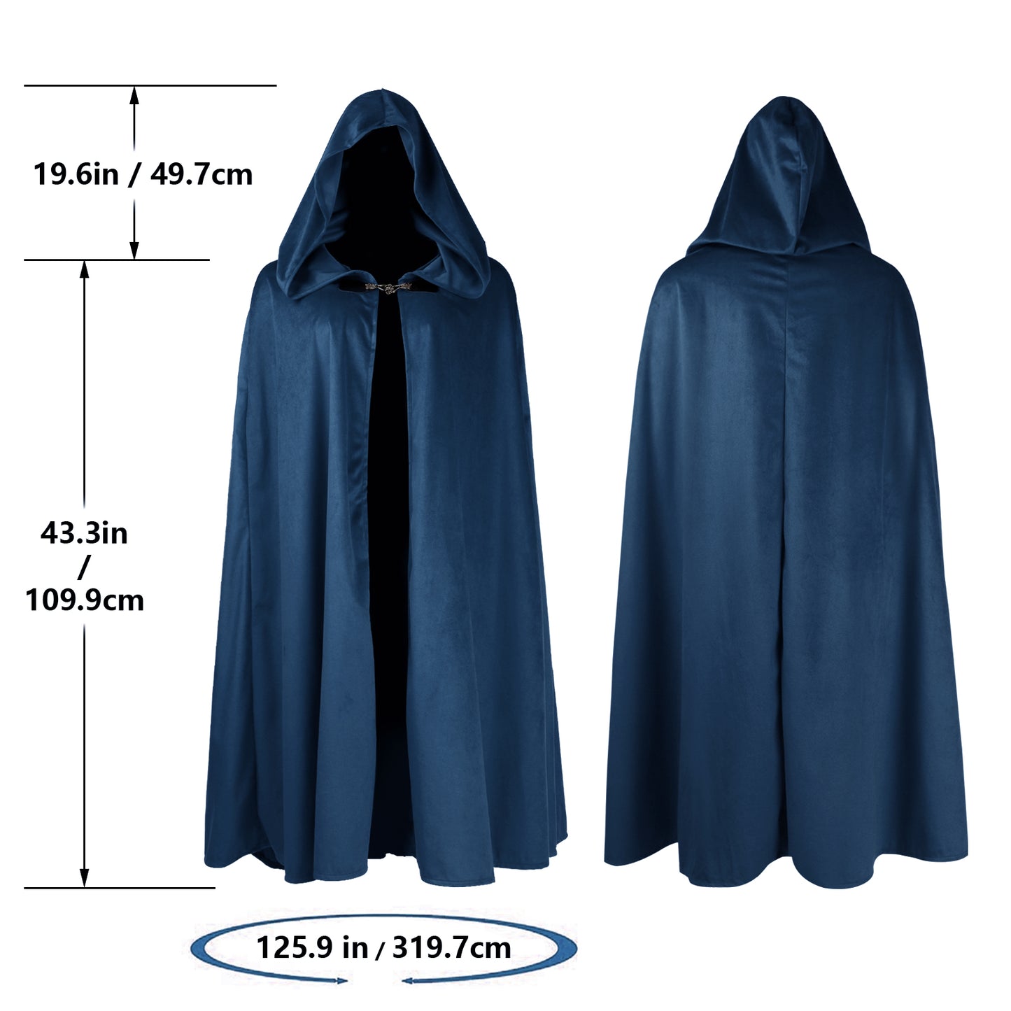 HOMELEX Hooded Cloak - Renaissance Medieval Hobbit Halloween Cosplay Cape for Men & Women