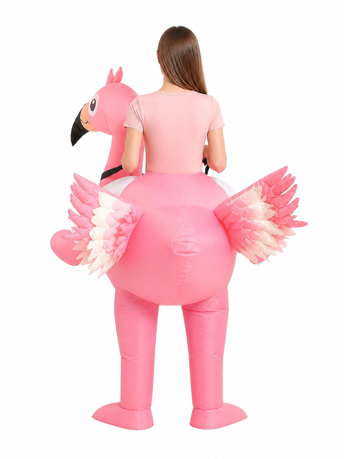 Pink Inflatable Flamingo Costume with Wings back view
