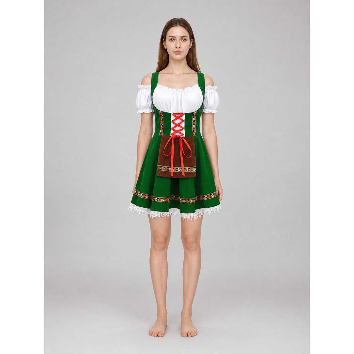 Carnival Dress in an Ethnic Style with Ribbons