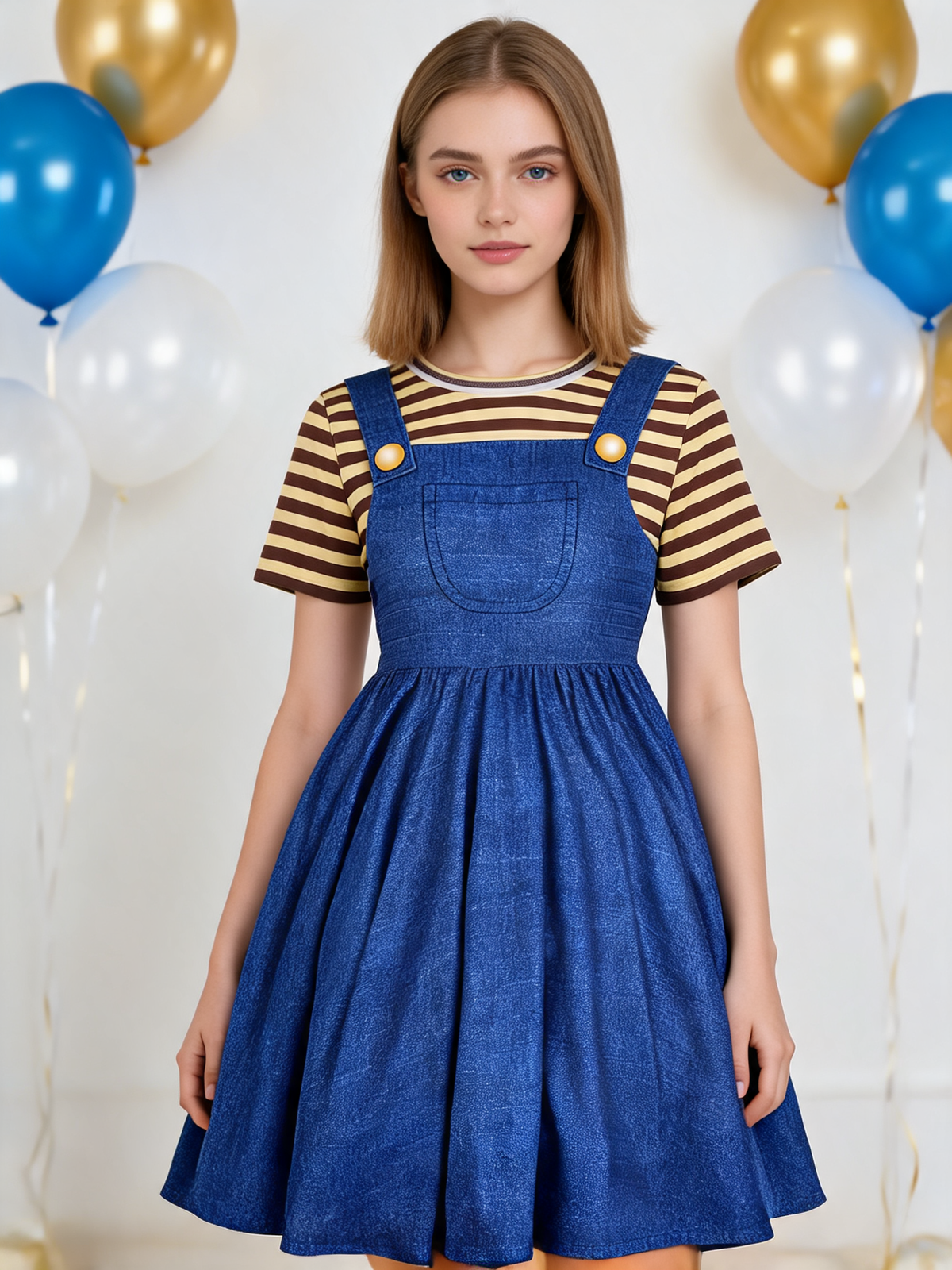 Yellow Minion-Style Carnival Dress for Party lifestyle view 2