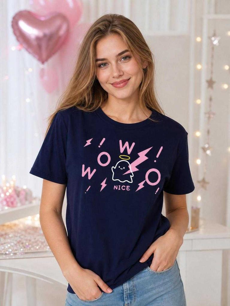 Dark Blue Printed T-Shirt for a Carnival Party