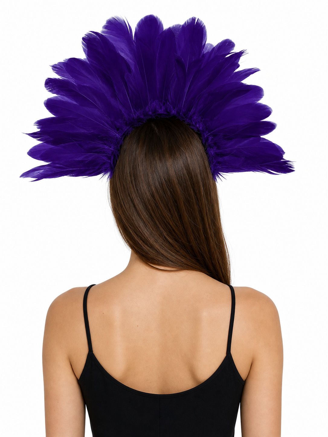 Carnival headdress with feathers and a mask