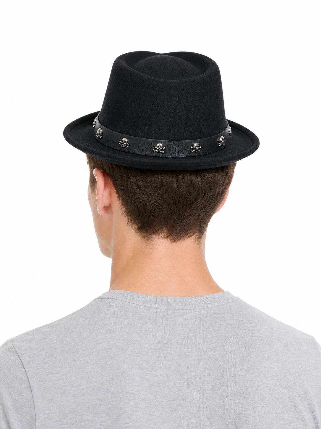 Carnival Hat with Skulls and Wide Brims back view