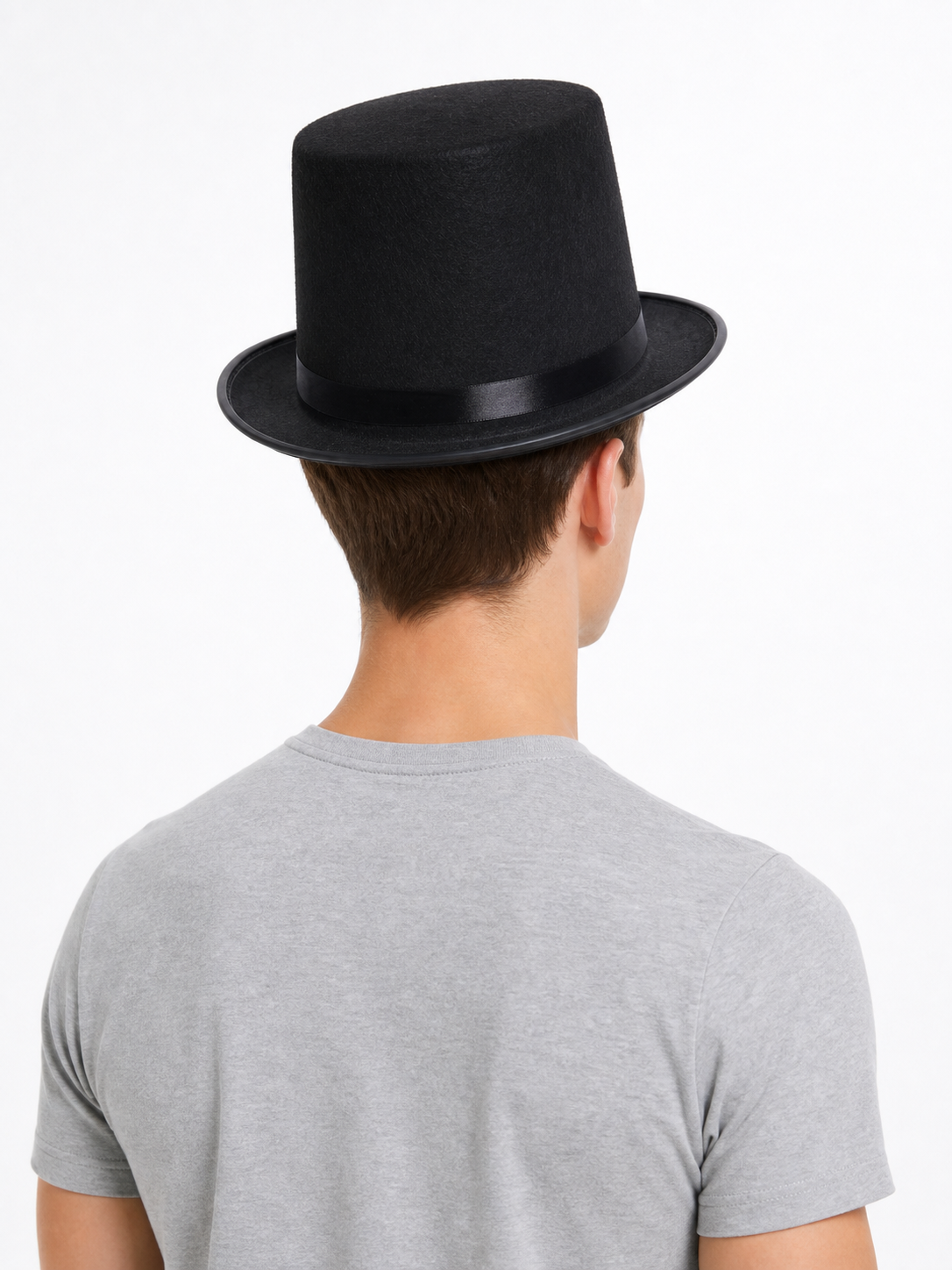 Costume fedora hat with a wide brim back view