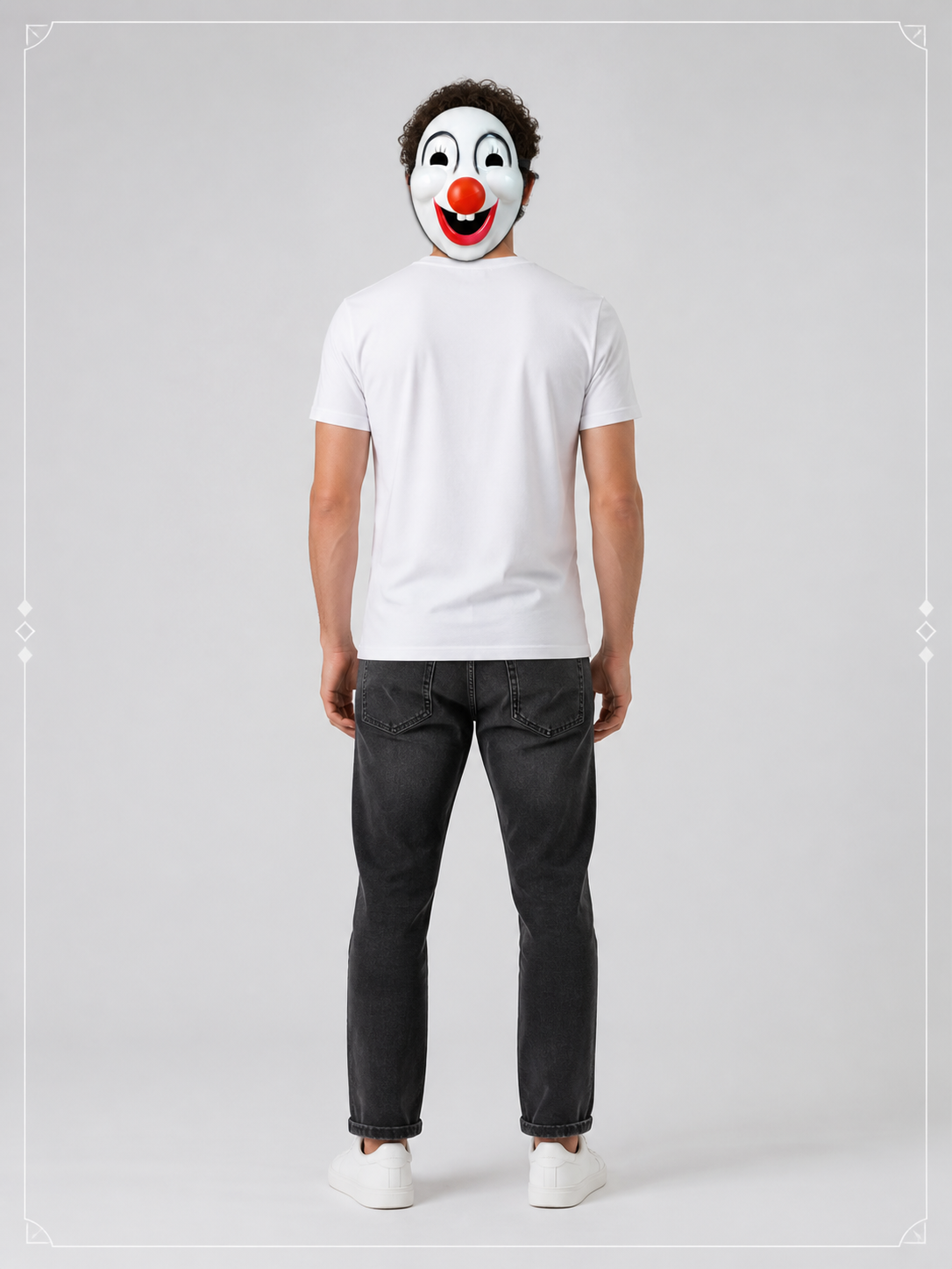 Carnival Clown Mask for Halloween and Cosplay back view