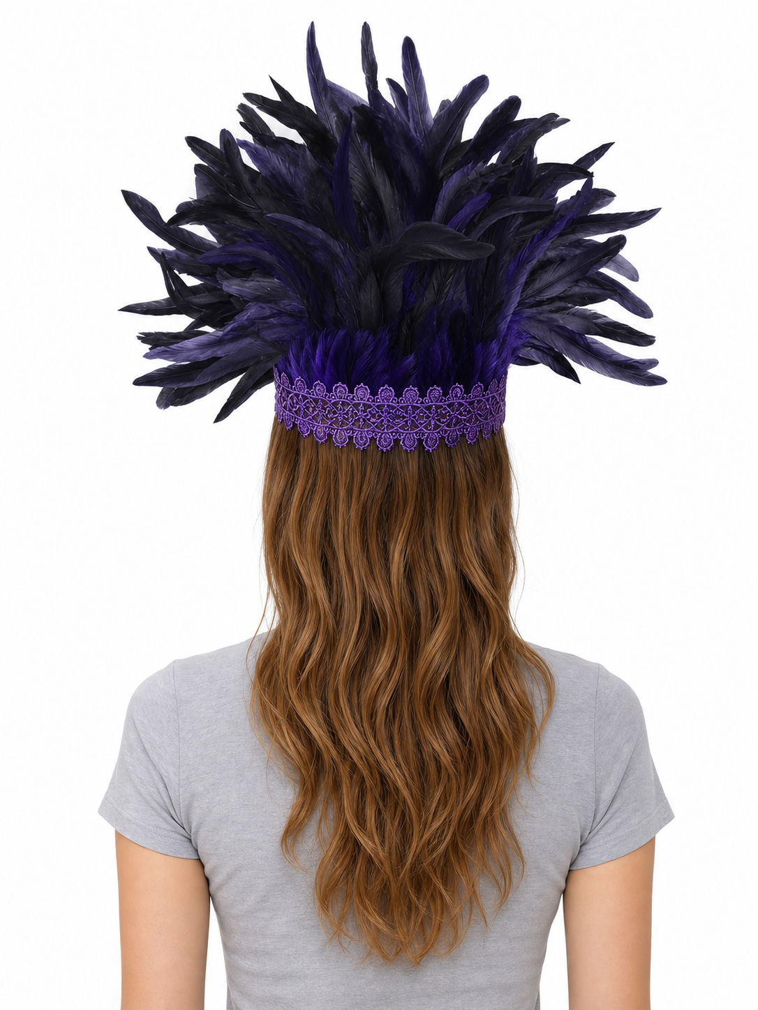 Carnival Feather Headpiece with Mask