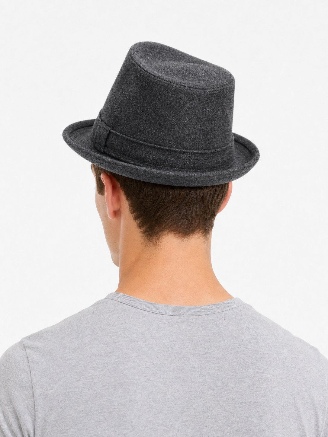 Carnival fedora hat with decorative ribbon back view