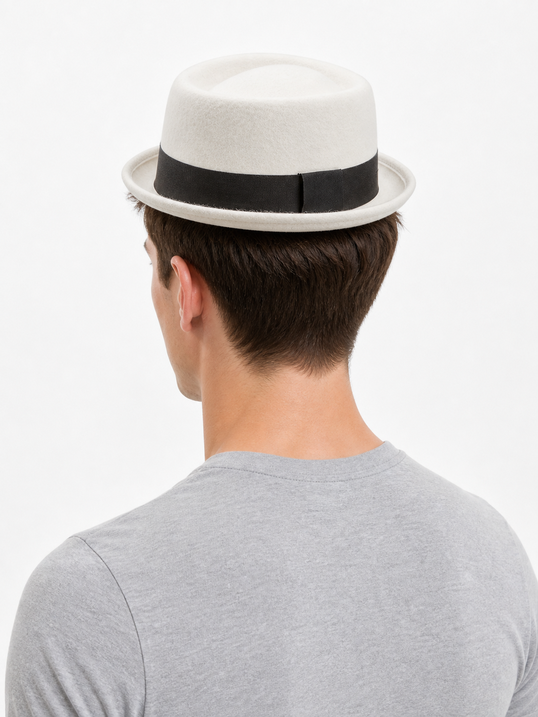 Ivory Carnival Fedora Hat back view