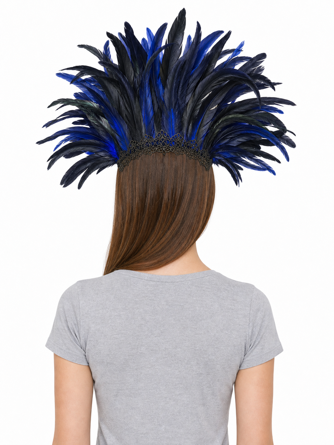 Carnival Headpiece with Feathers and Mask