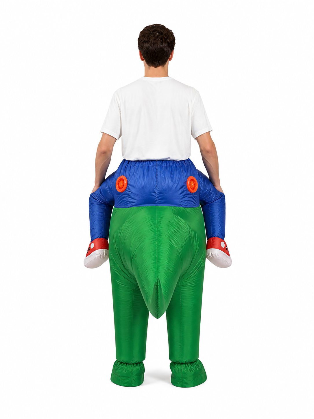 Green Inflatable Dinosaur Costume for Parties back view