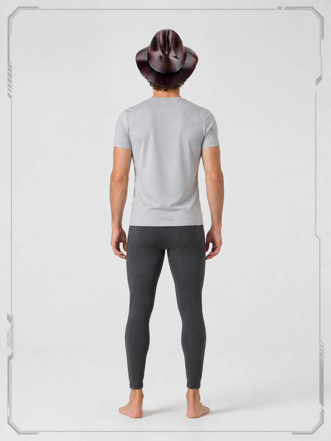 Dark Brown Cosplay Mask with Black Texture back view