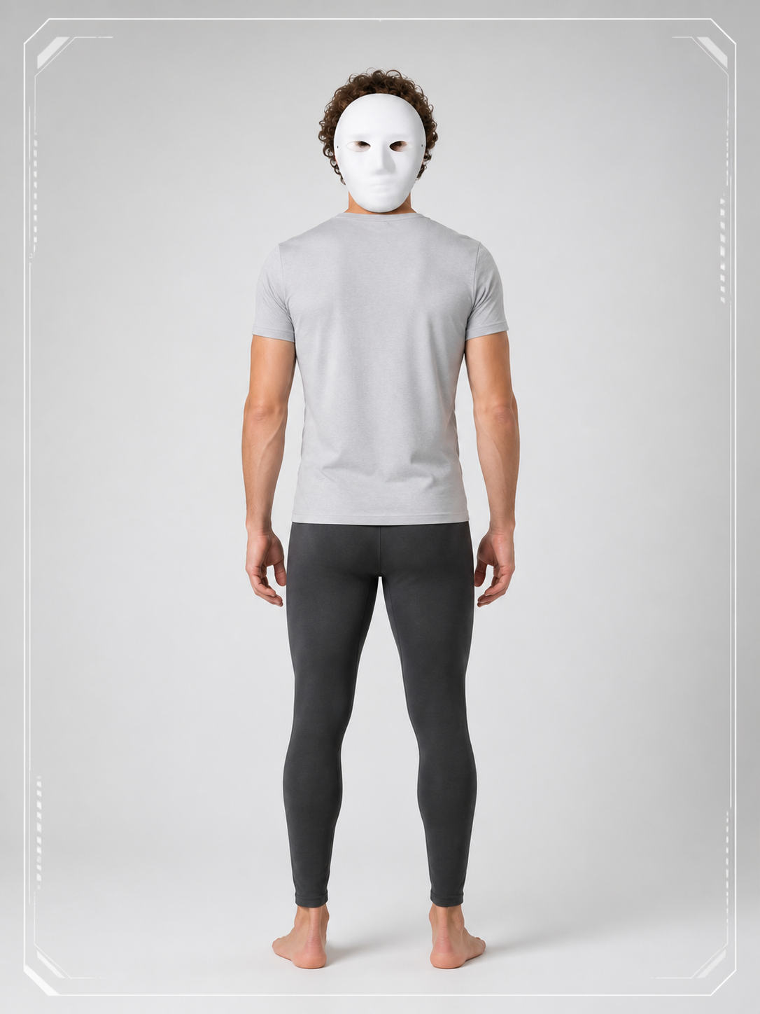 White Carnival Mask Blank for Halloween back view