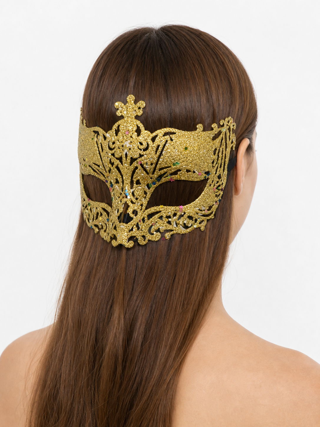 Masquerade Eye Mask with Gold Glitter