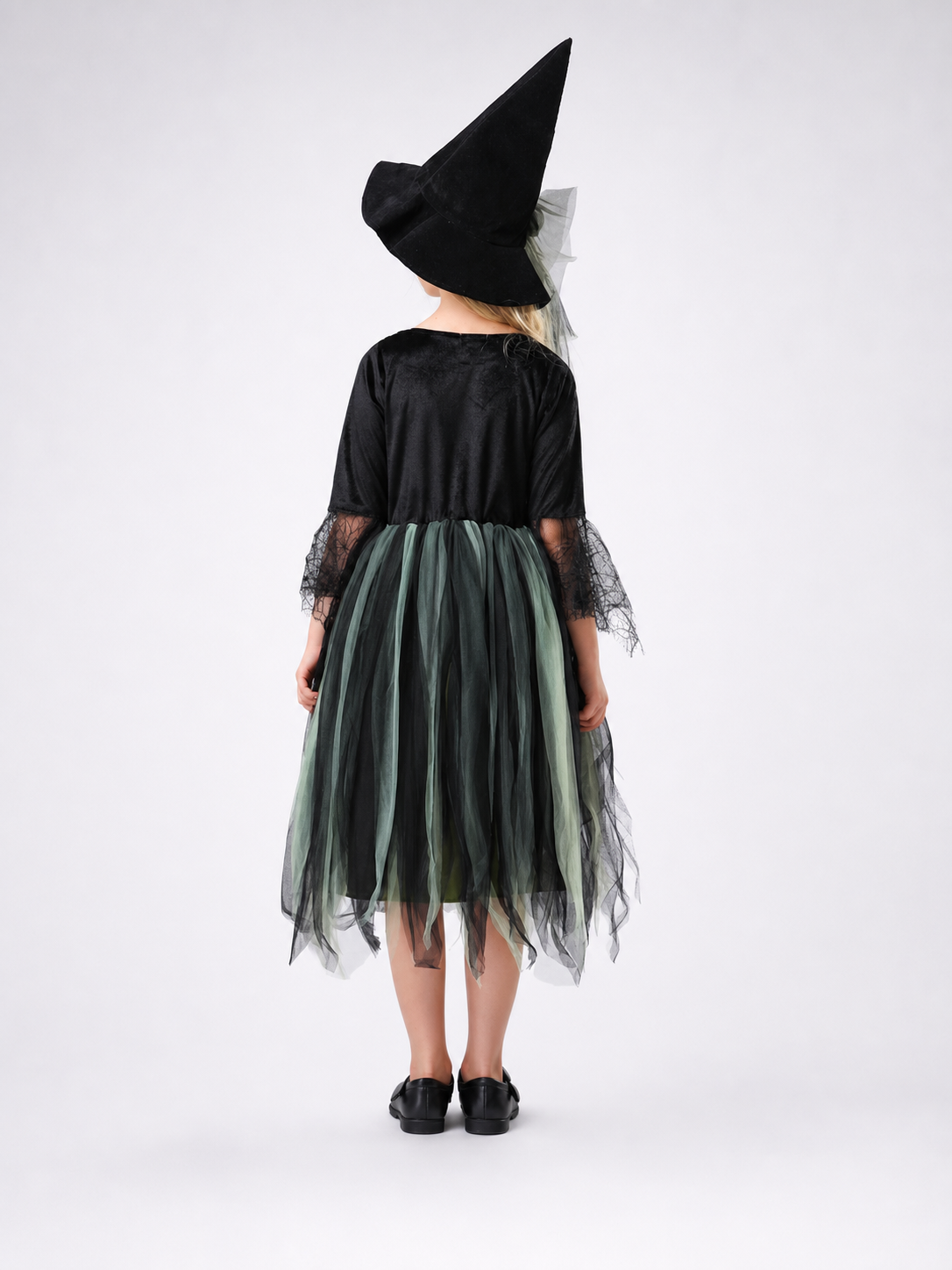 Halloween Witch Costume with Hat and Dress back view