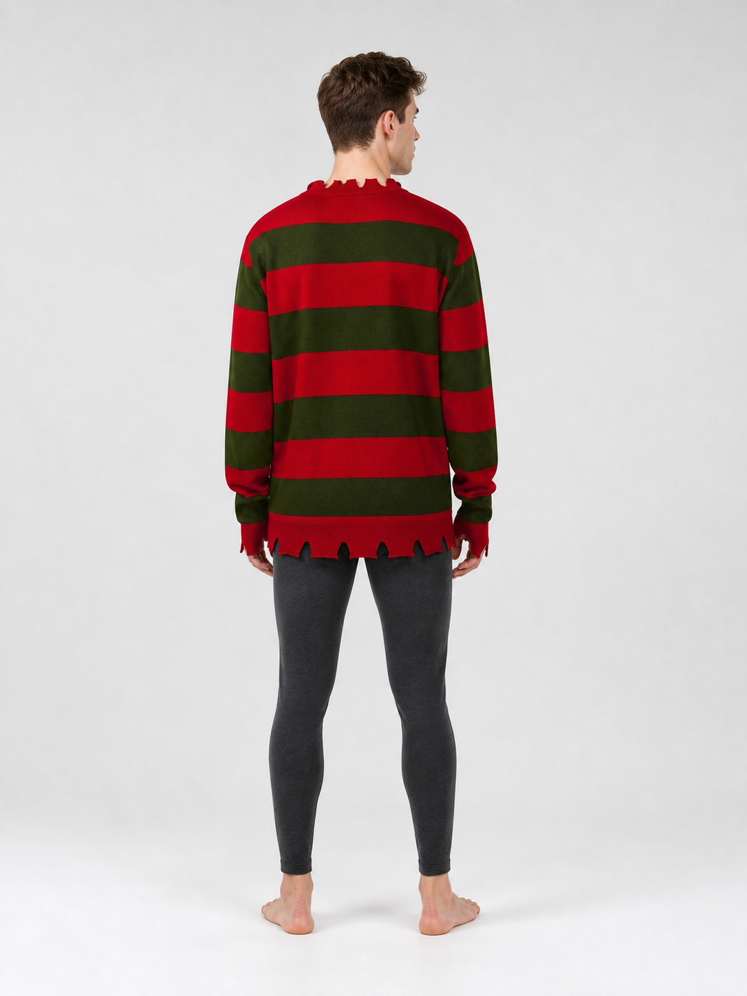Striped Horror-Style Sweater for Costume Parties
