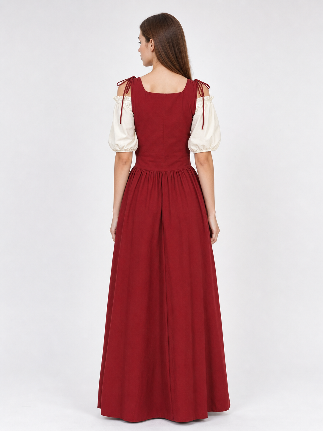 Two-Piece Renaissance-Style Dress, Burgundy