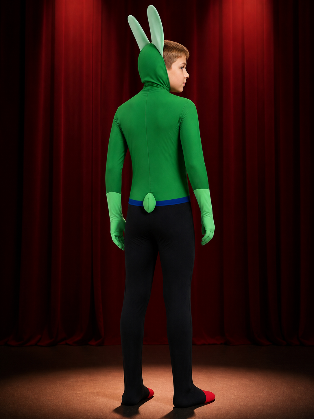 Green Rabbit Costume for Children and Adults for Halloween back view 2