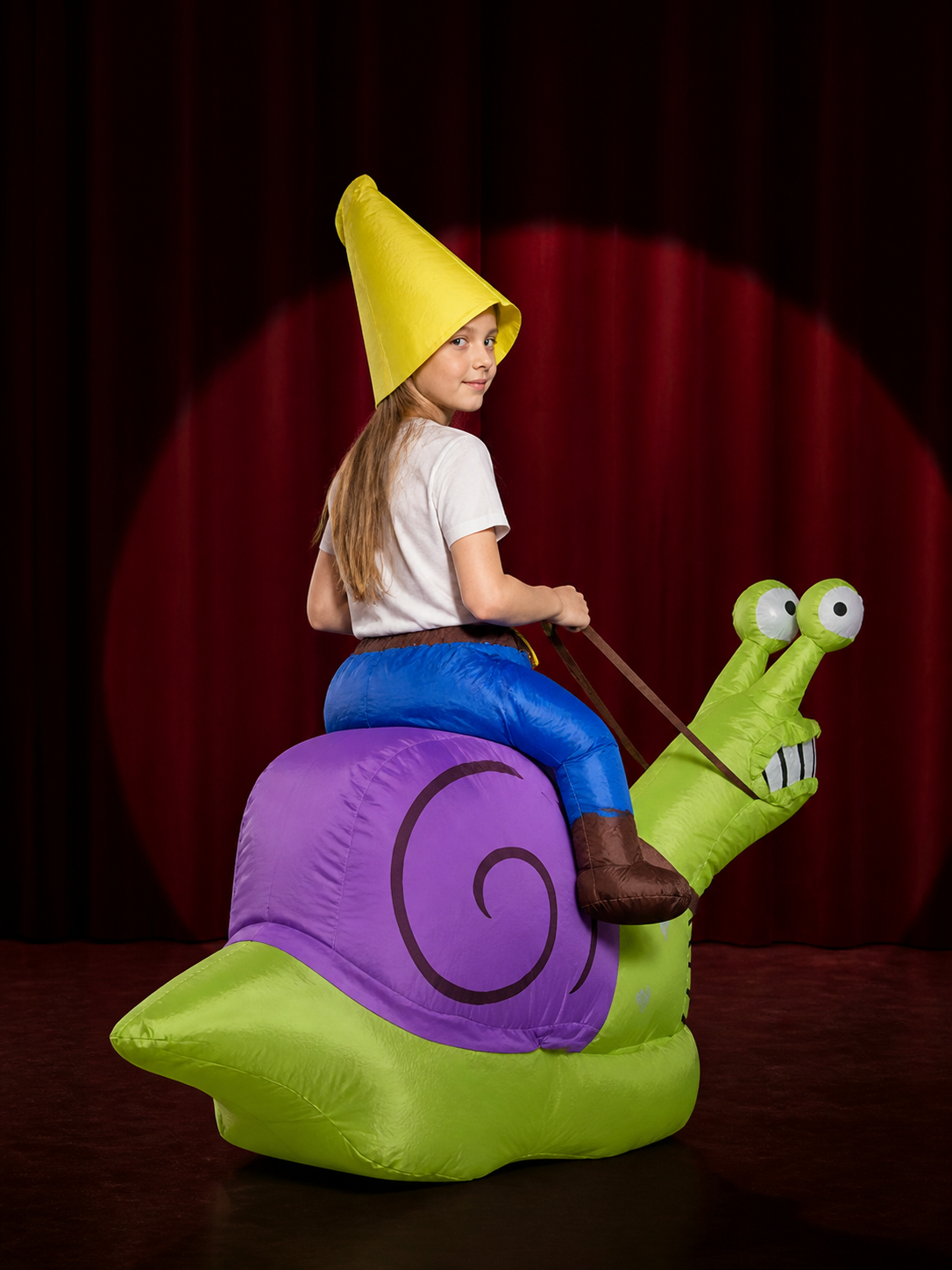Snail Inflatable Costume with Purple Spiral Shell for Halloween back view