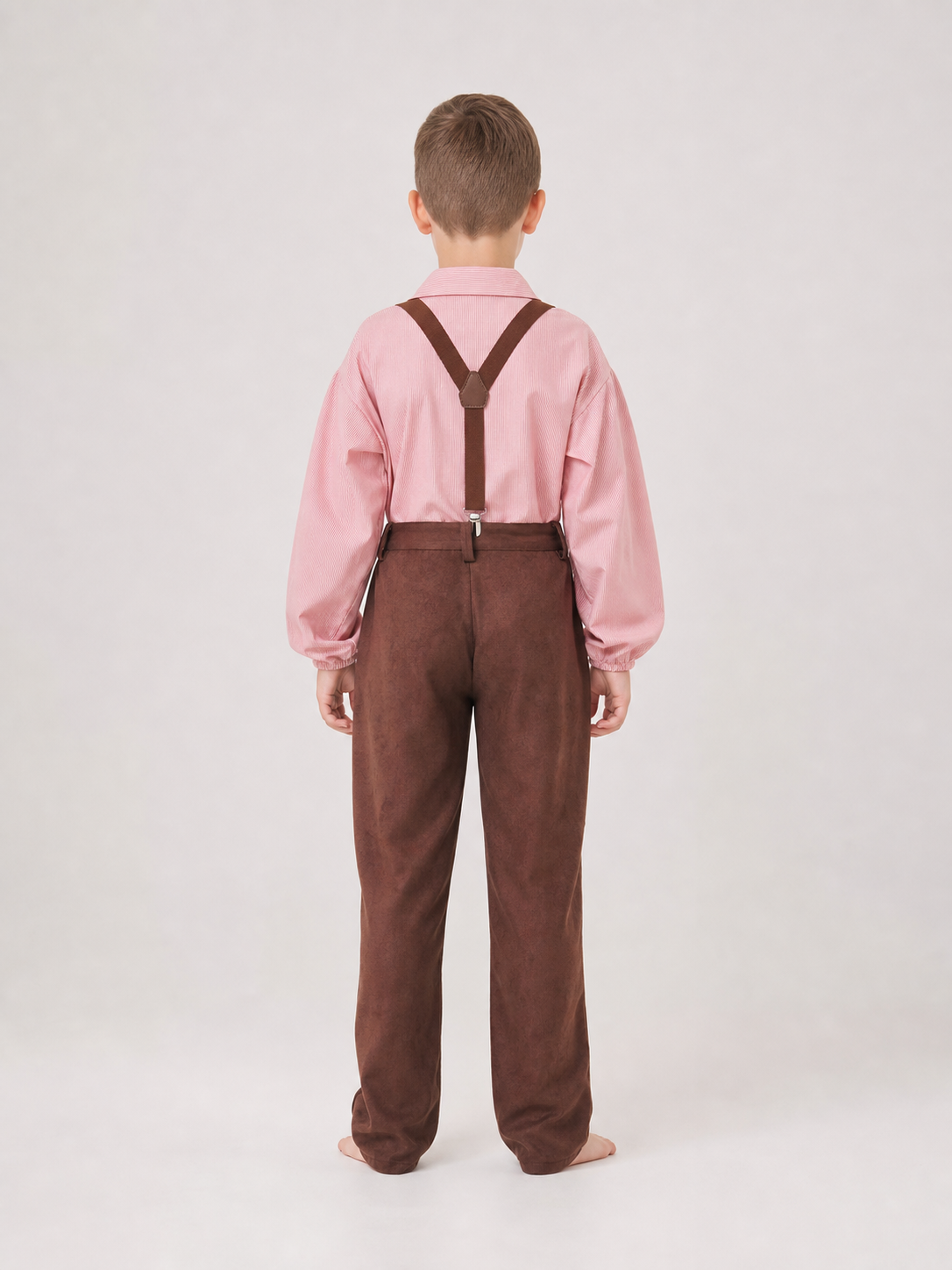 Retro-Style Shirt, Pants, and Suspenders Set back view 2