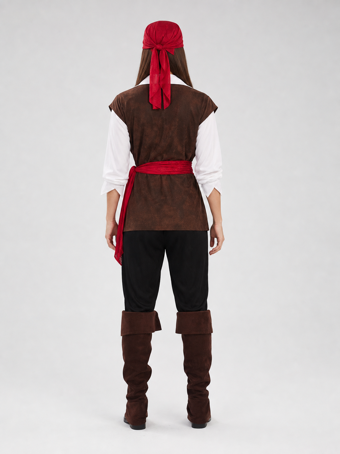Adult Caribbean Pirate Costume, 6 Pieces back view