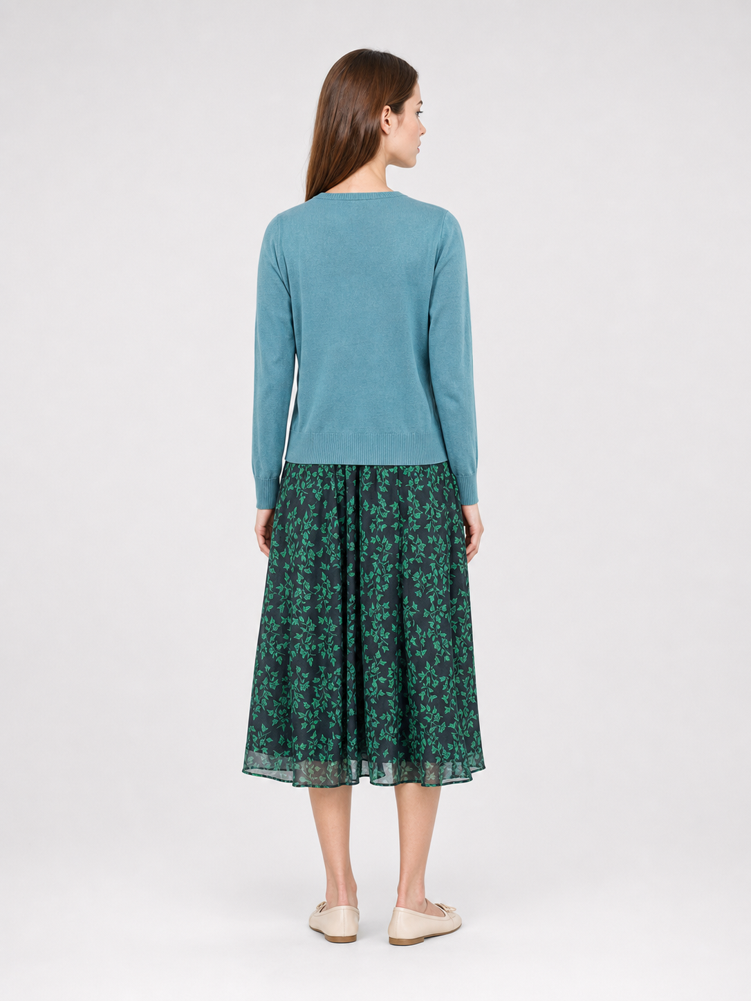 Natalie Cosplay Costume: Cardigan, Top, and Skirt back view 2