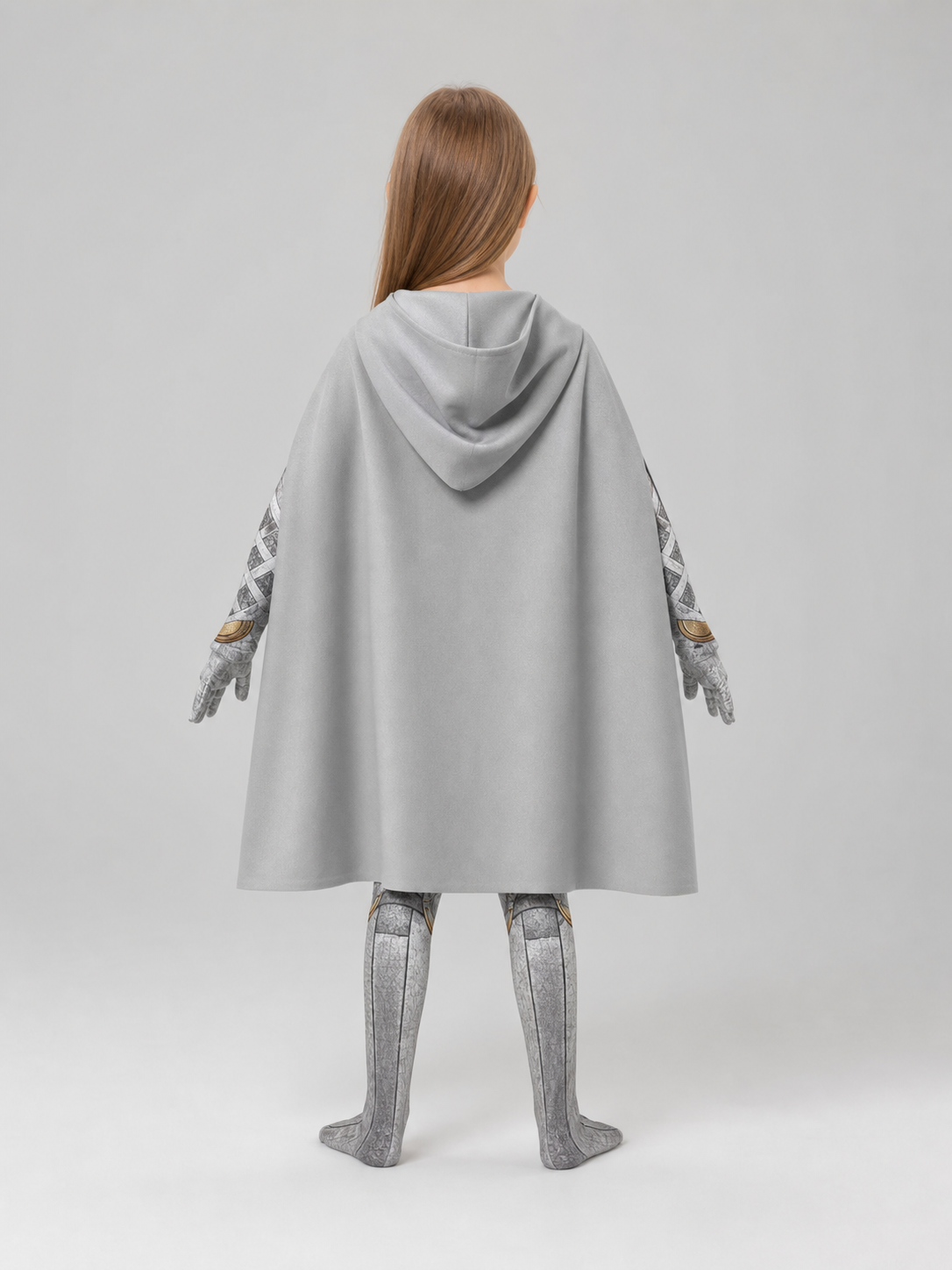 Superhero Jumpsuit Costume with Hood and Cape