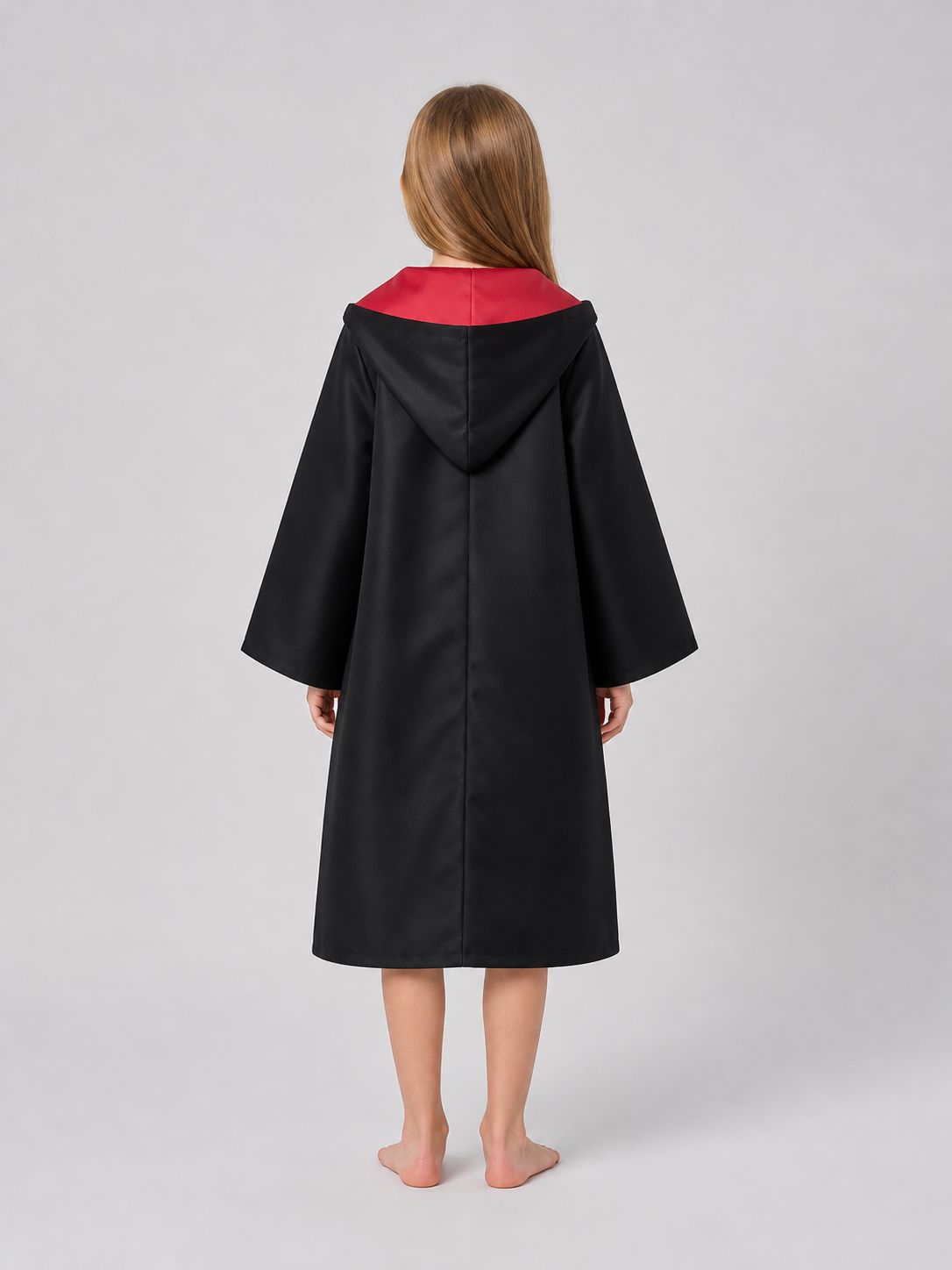 Wizard School Costume Robe with Hood and Tie back view