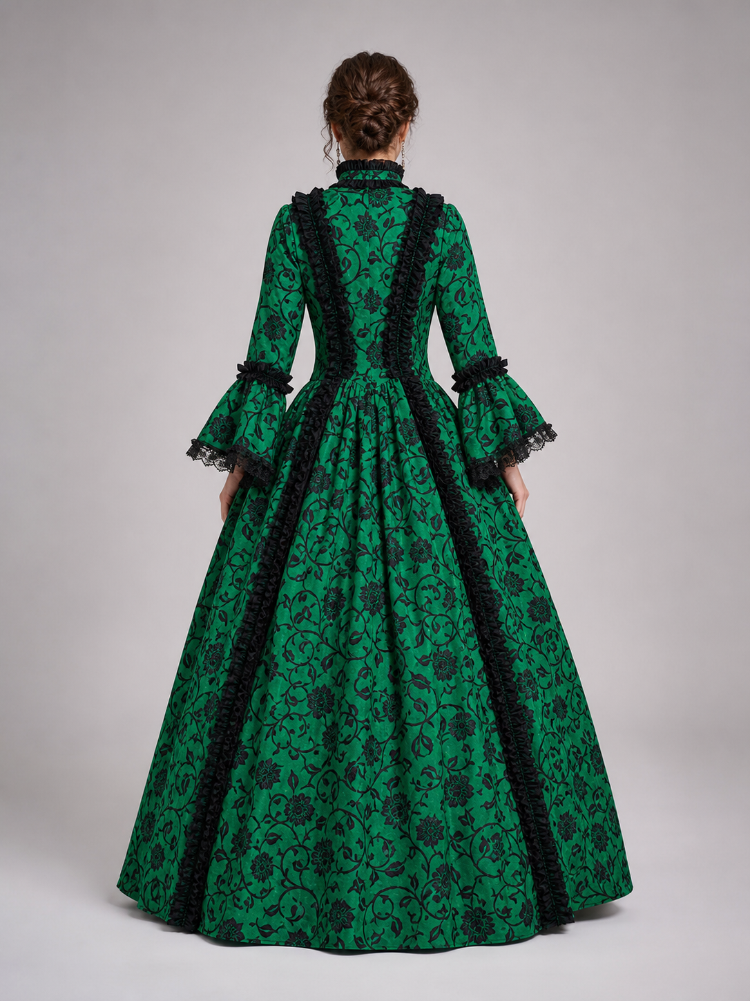 Gothic Victorian-Style Dress for Celebrations back view