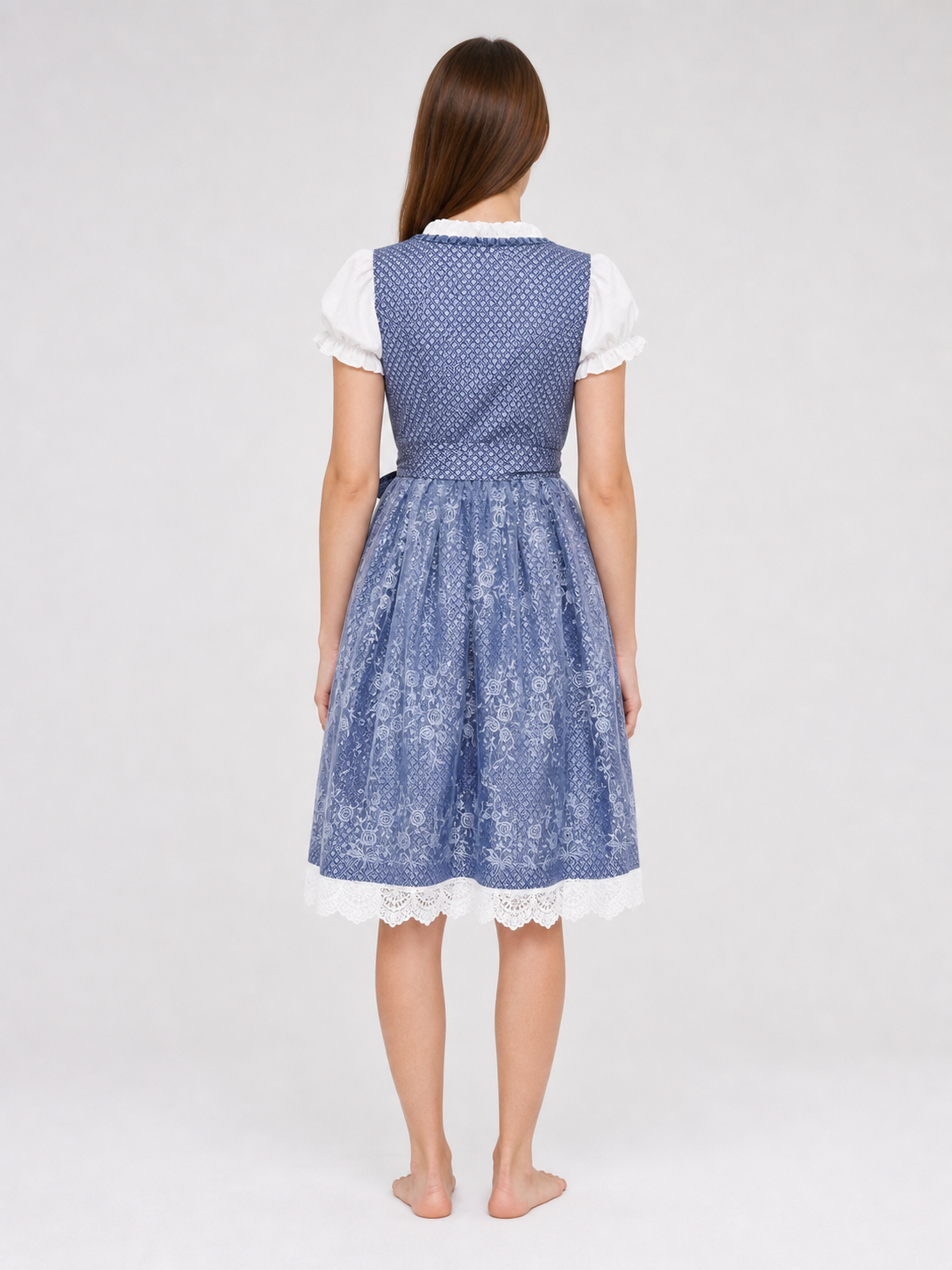 Alpine-Style Dirndl Dress with Lace-Up Front