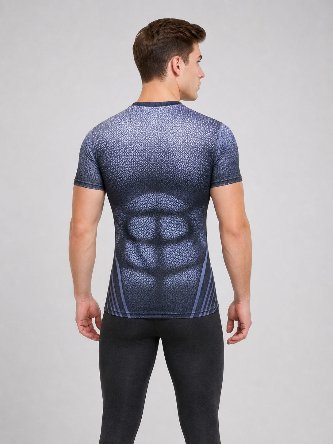 Fitted Superhero T-Shirt with Emblem