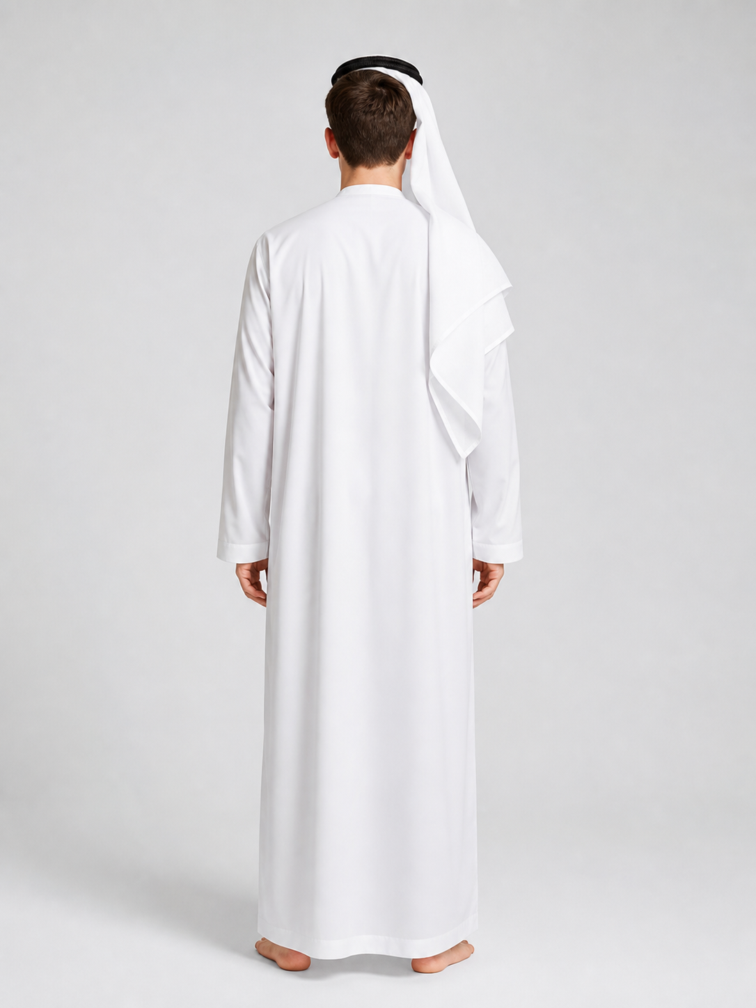 Traditional long white robe with head covering