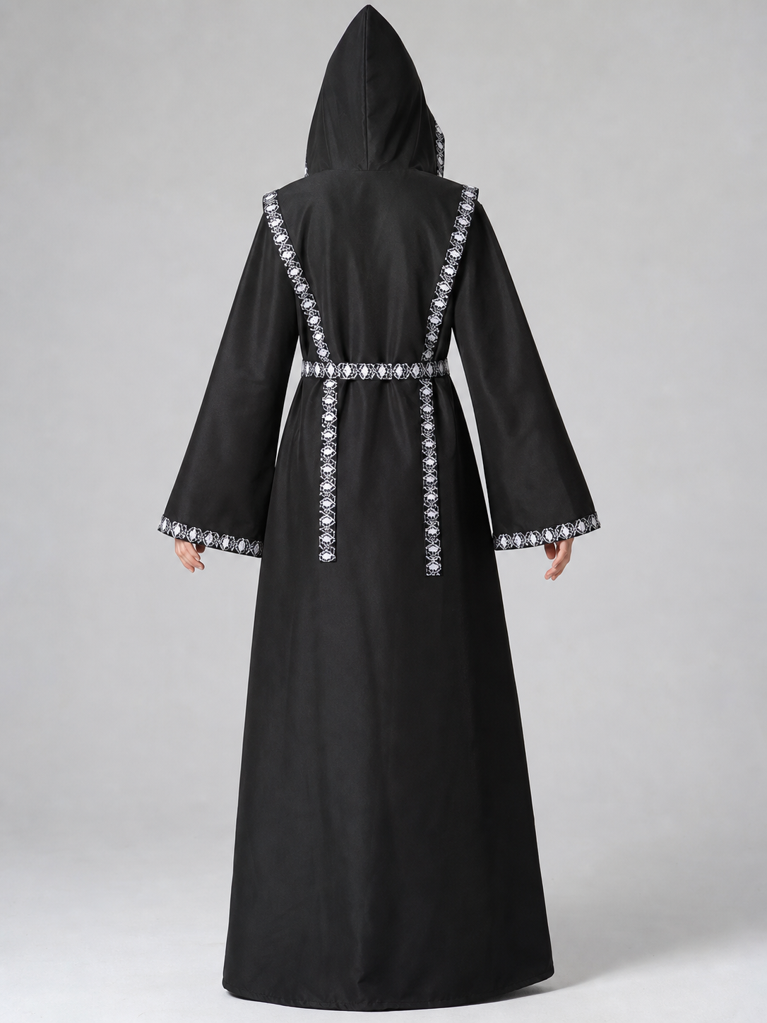 Carnival costume: long hooded robe with belt