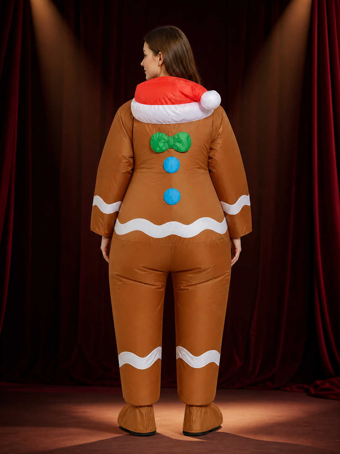 Christmas Santa Claus Inflatable Costume, Party Cosplay Outfit back view