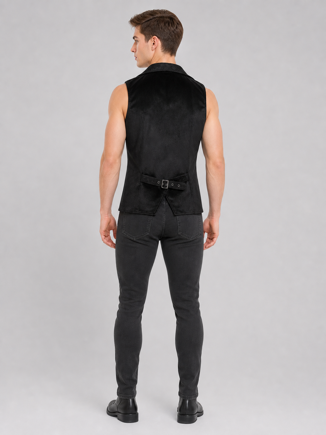 Steampunk Costume Sleeveless Vest back view