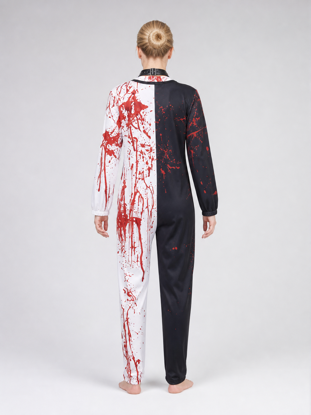 Horror Clown Costume, Jumpsuit with Scarf