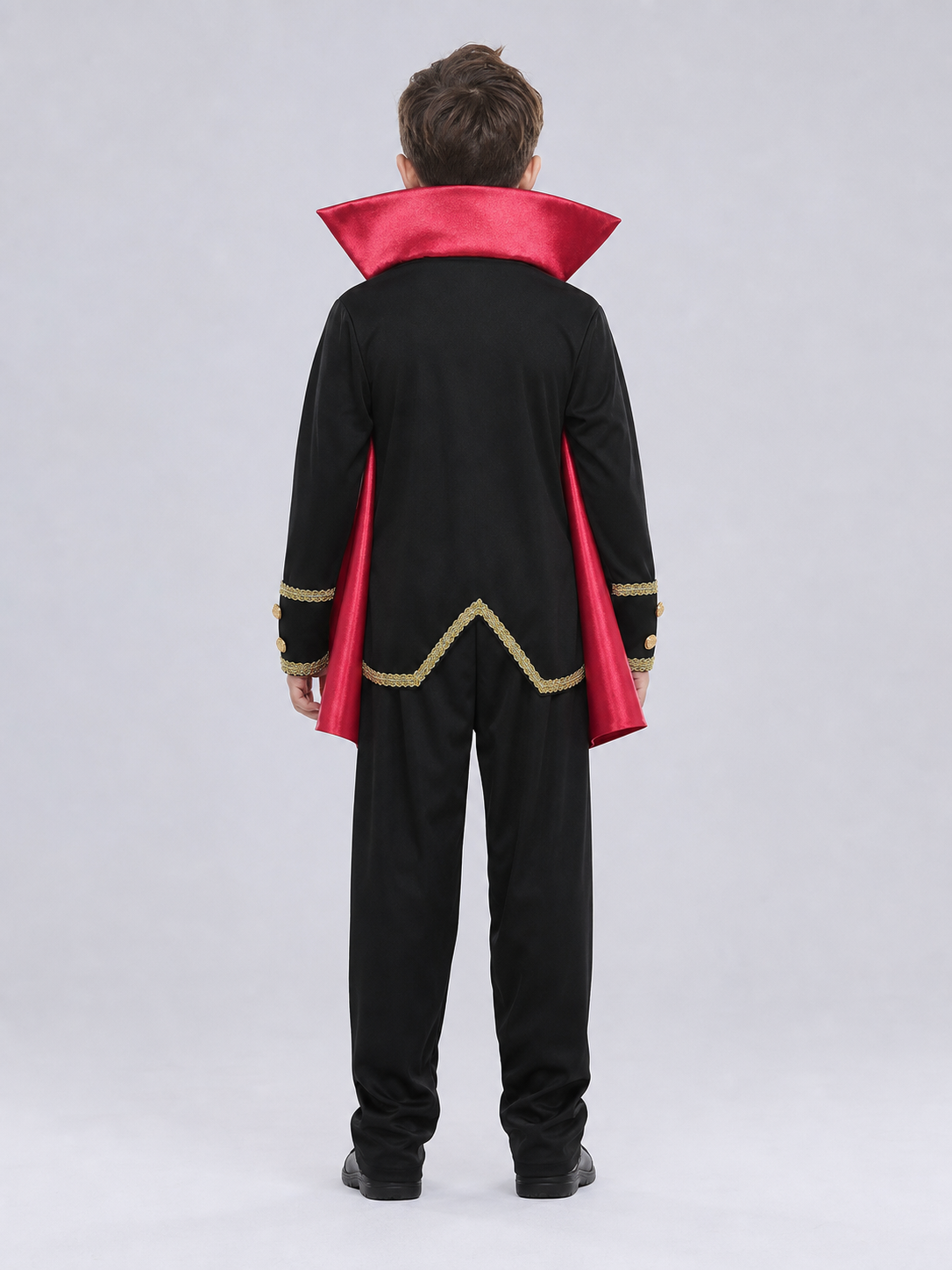 Vampire Costume with Cape and Pants back view