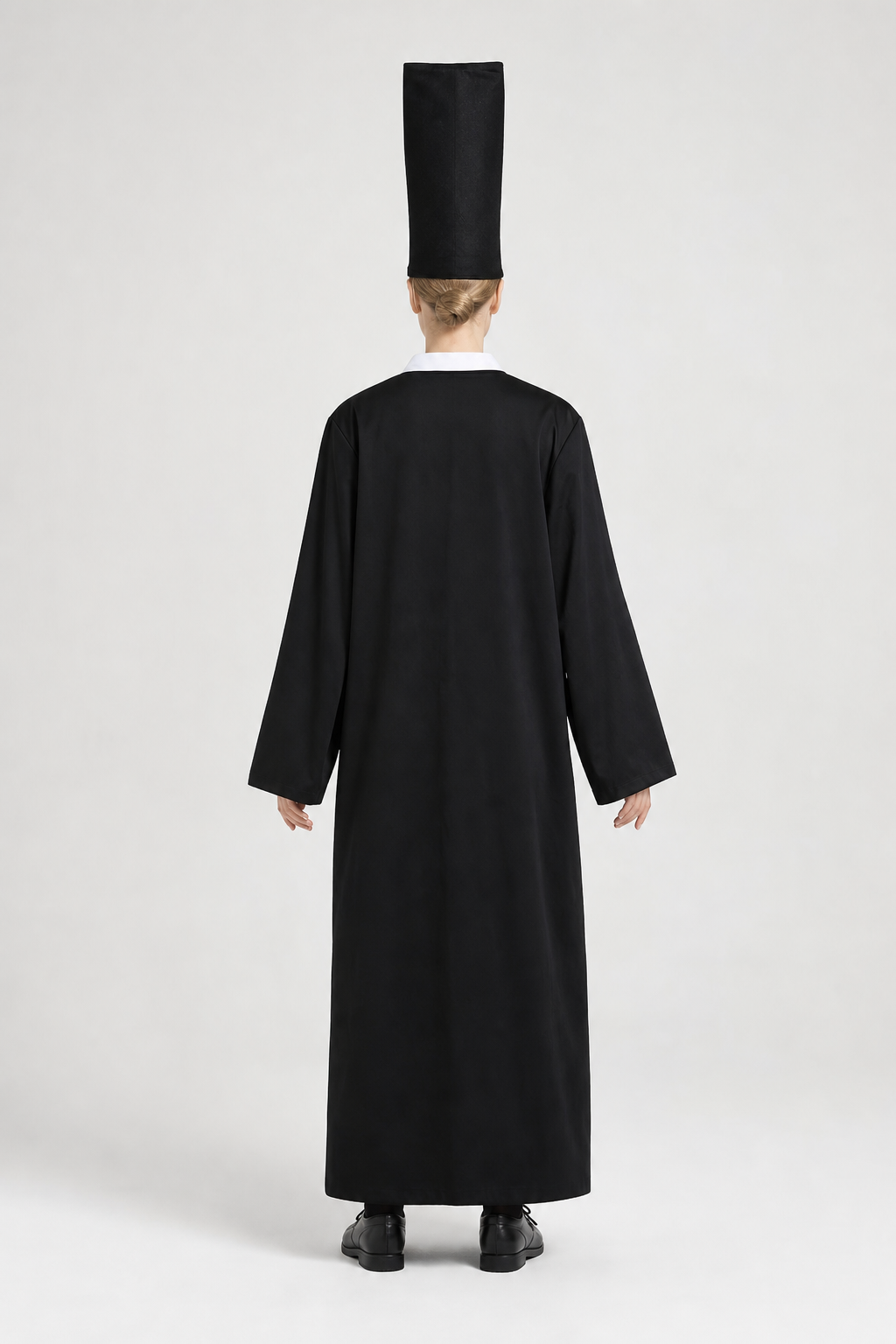 Chinese-Style Zombie Costume with Black Hat back view