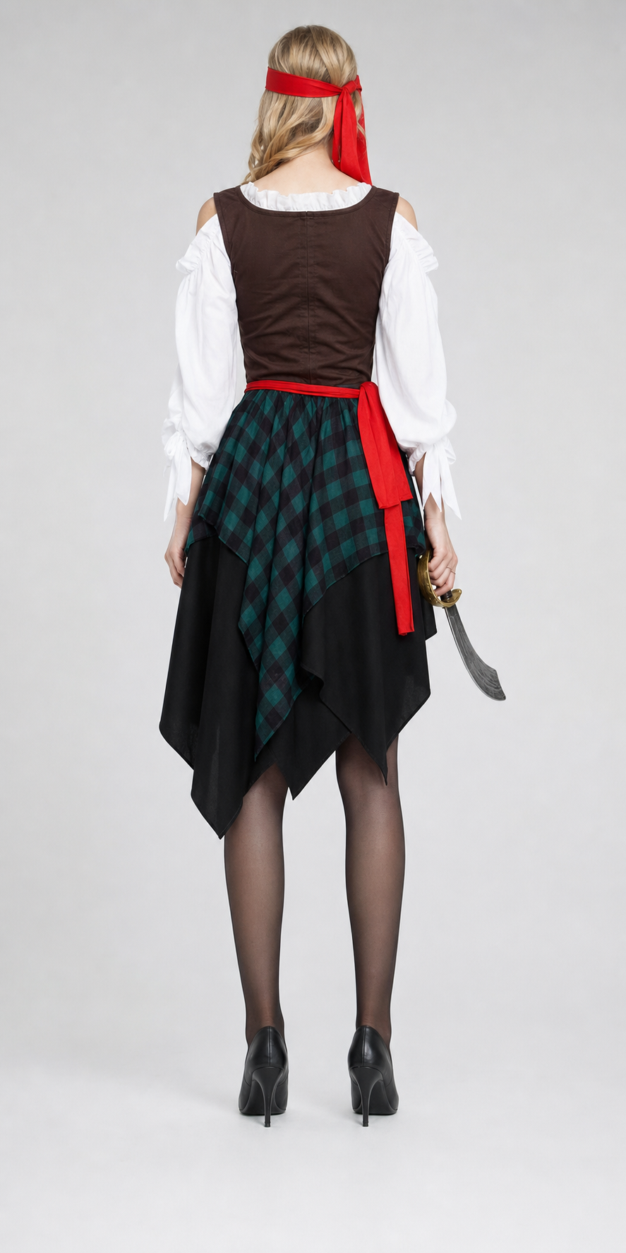 Adult Pirate Costume for Halloween and Cosplay back view