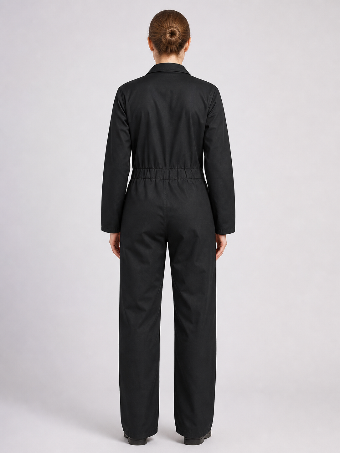Miles Black Long-Sleeve Jumpsuit