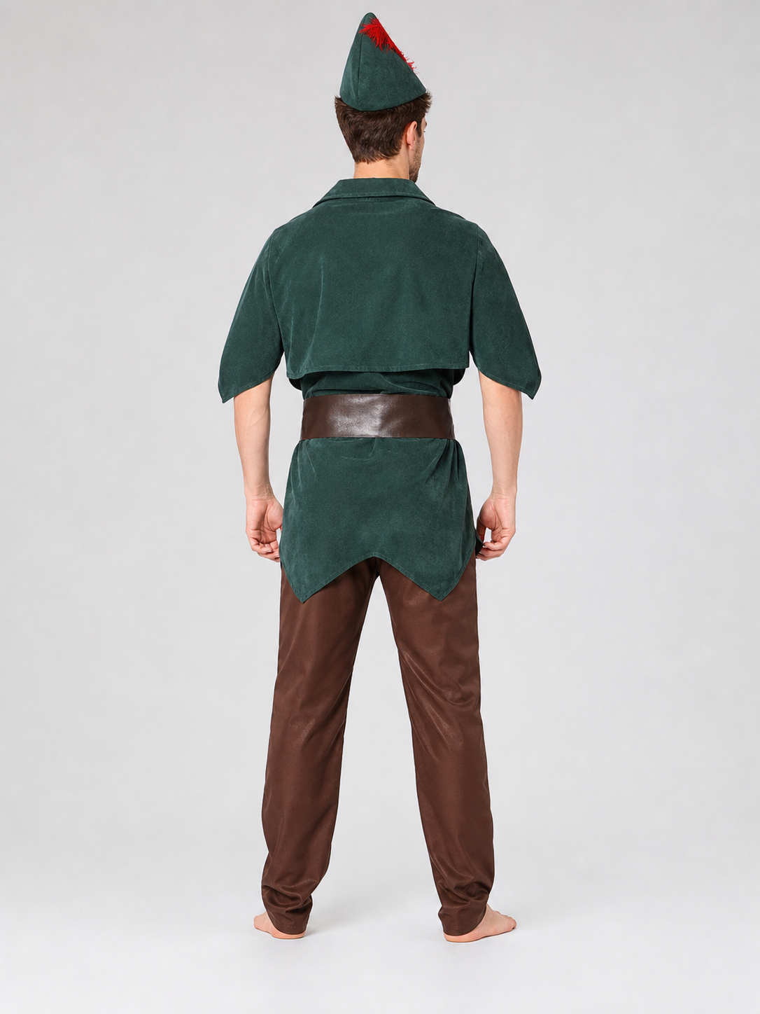 Robin Hood cosplay costume, green set back view 2