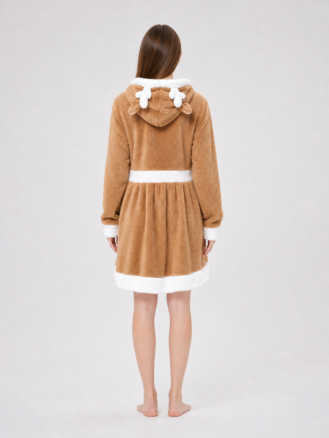 Deer Costume Dress with Hood, Khaki back view 2