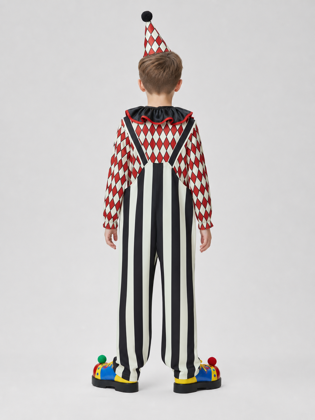 Clown Costume with Hat and Nose back view 2