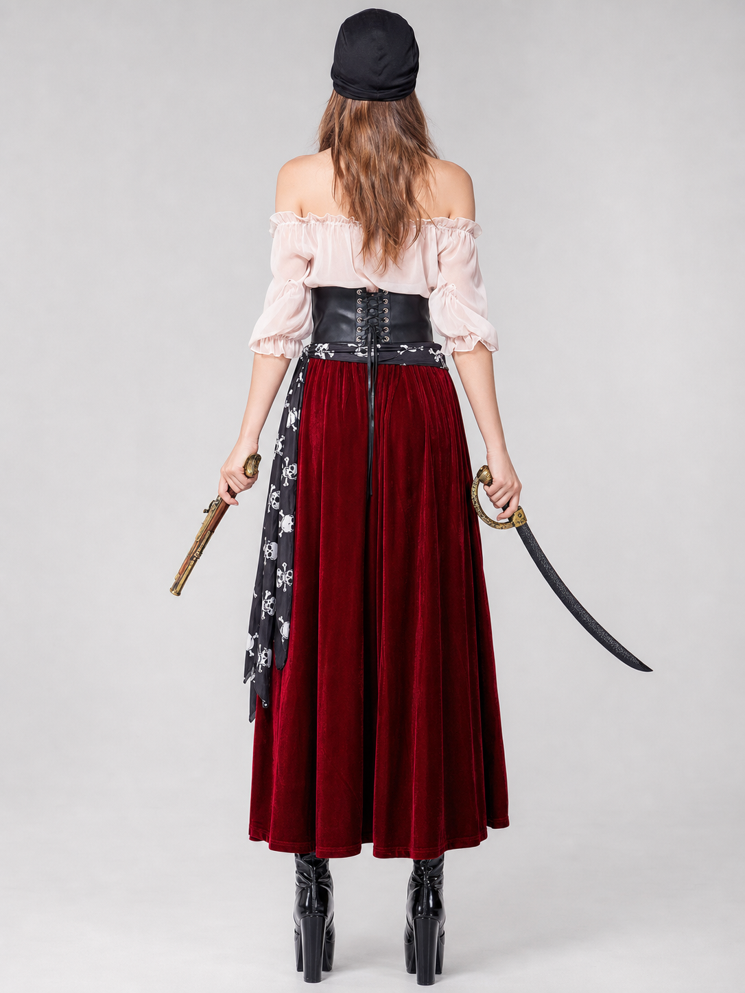 Pirate Halloween Costume with Accessories back view