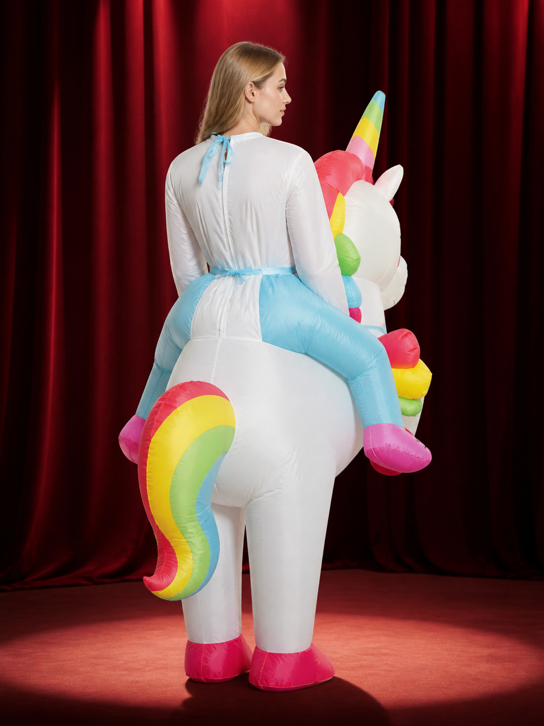 Inflatable Dinosaur Alien Shark Costume Set, Customizable Funny Halloween Outfit back view