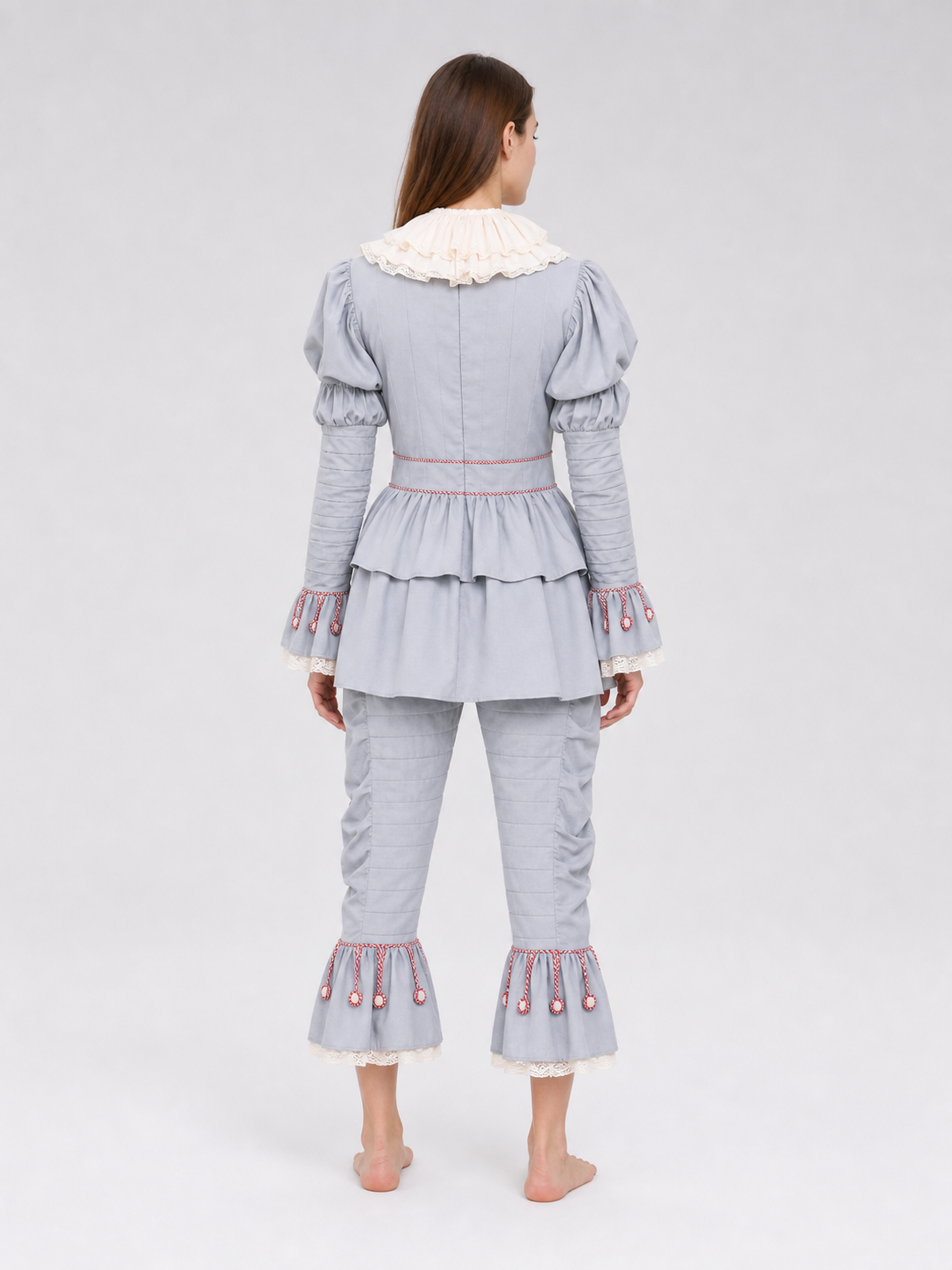 Ruffled Clown Costume for Halloween and Cosplay back view