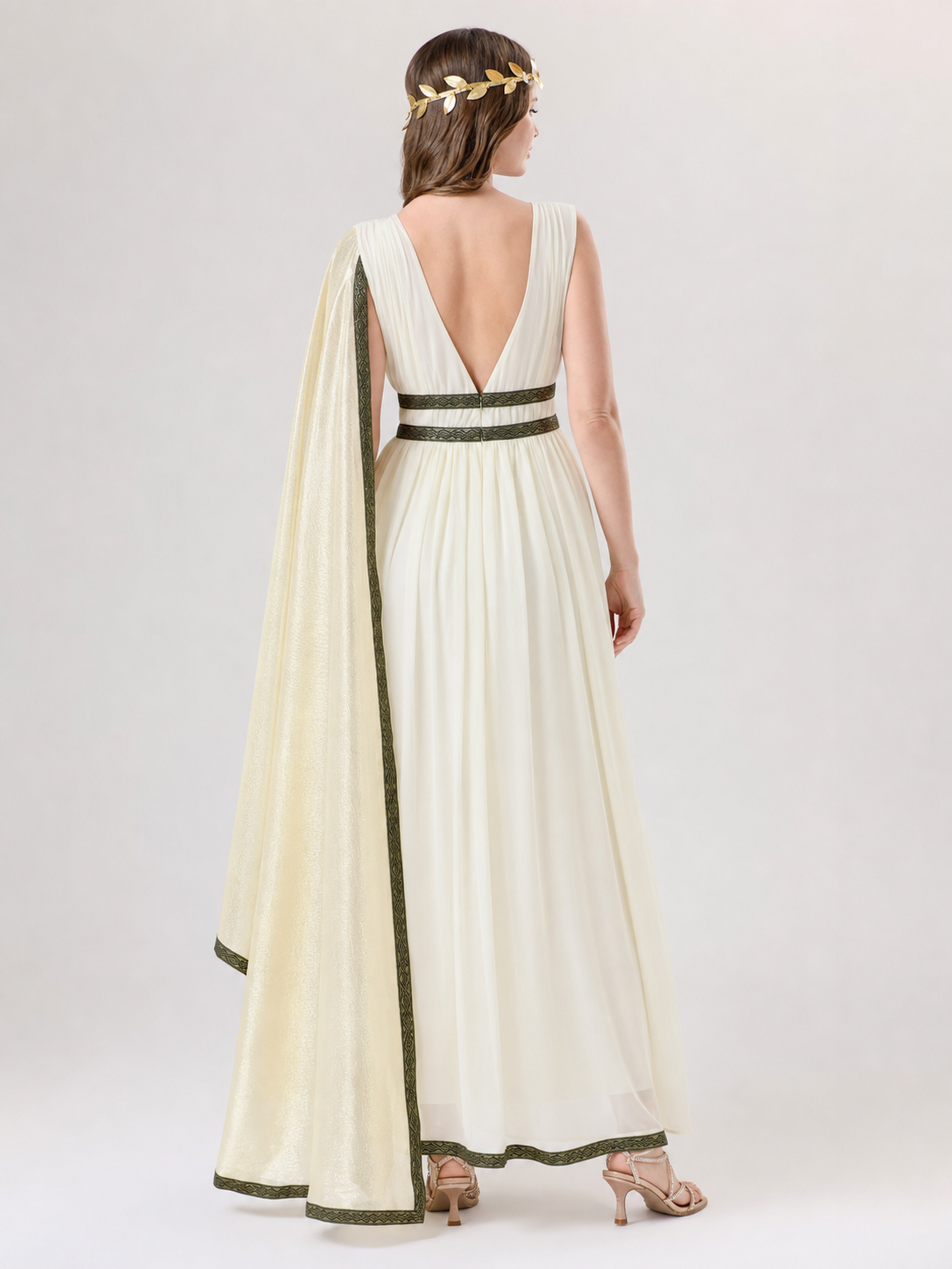Greek-Style Carnival Costume with Cape back view