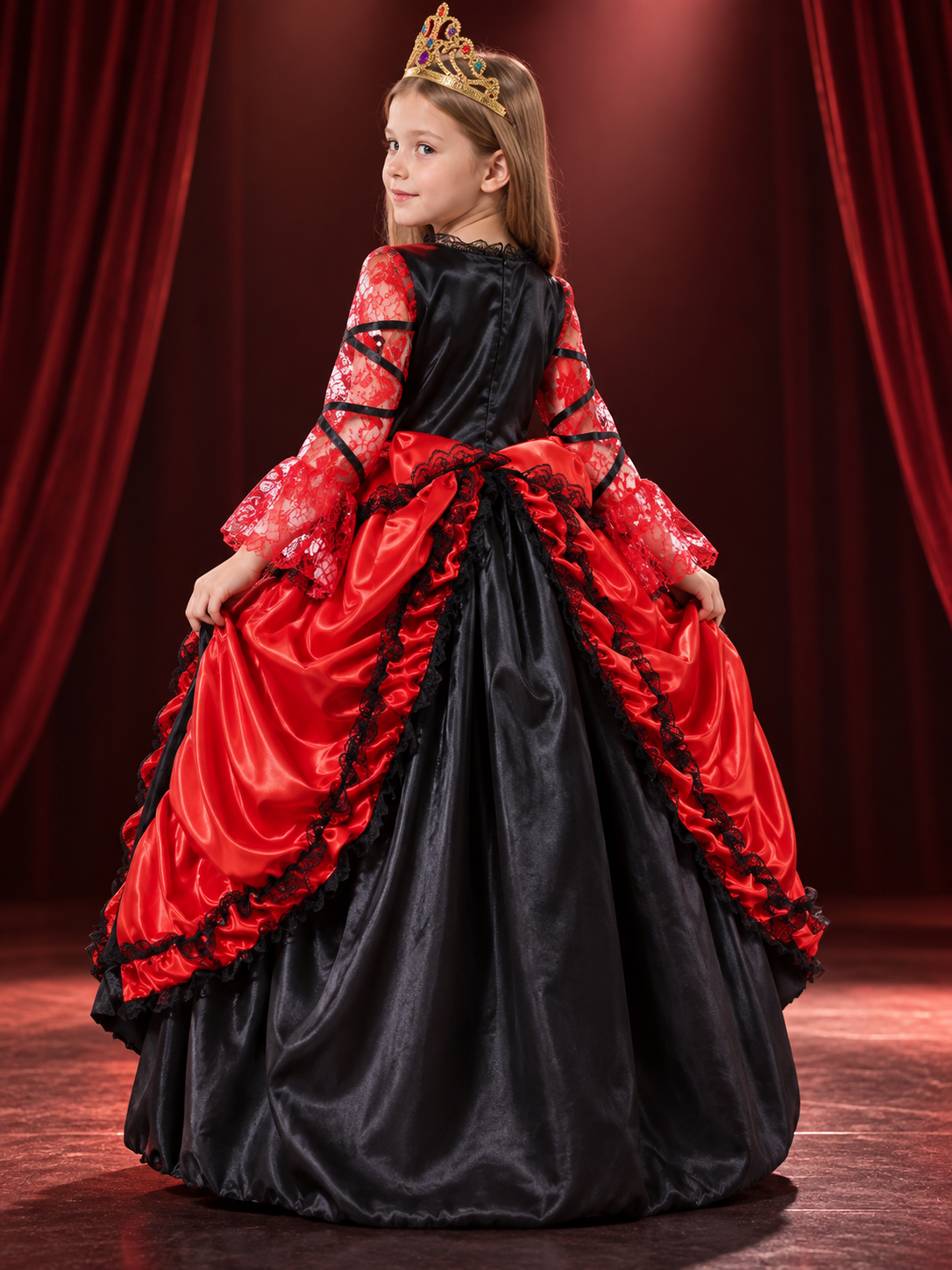 Kids' Vampire Princess Carnival Costume with Crown