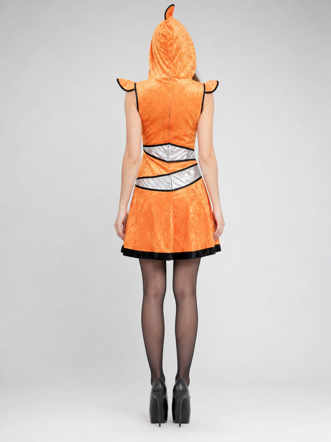 Fish Costume Dress with Hood for Masquerade back view