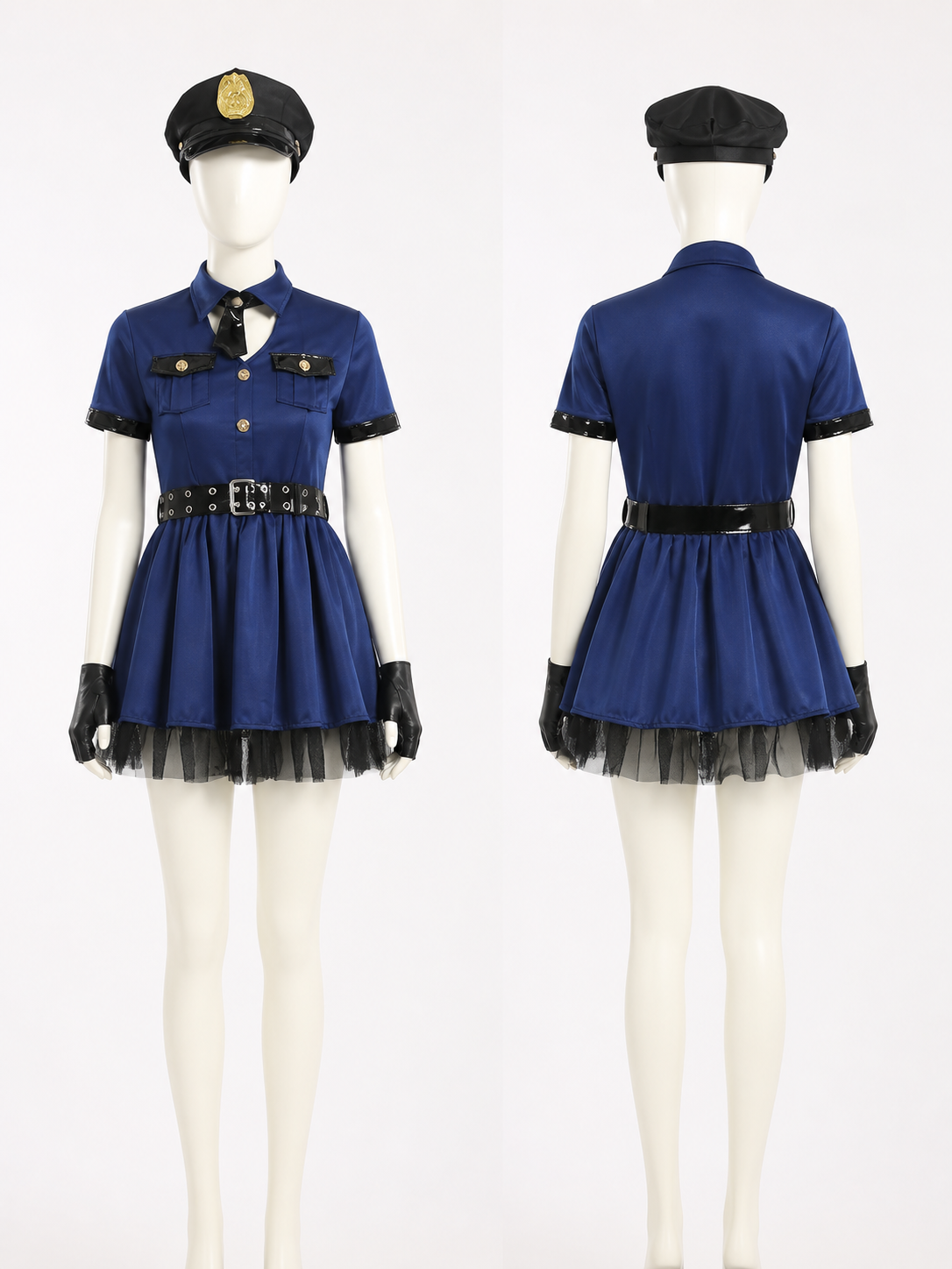 Women's Police Costume, Fitted Carnival Dress